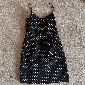 J. Crew Black Sleeveless Polka Dot Sundress